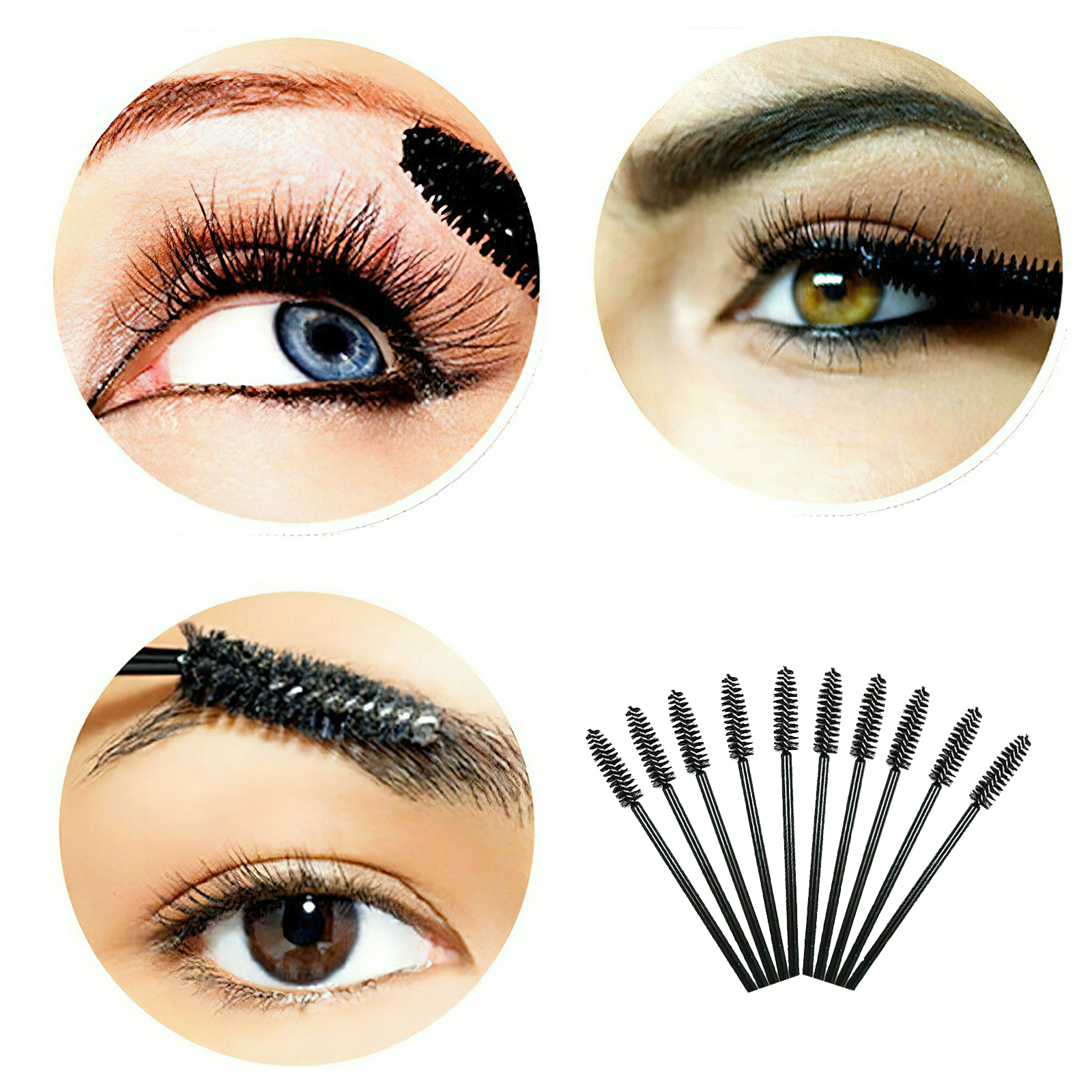 10pcs Disposable Mascara Wands Makeup Eyelash Brushes