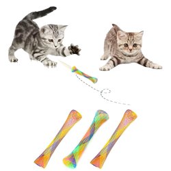 3pcs Flexible Colorful Cat Spring Toys Pet Playing Toy