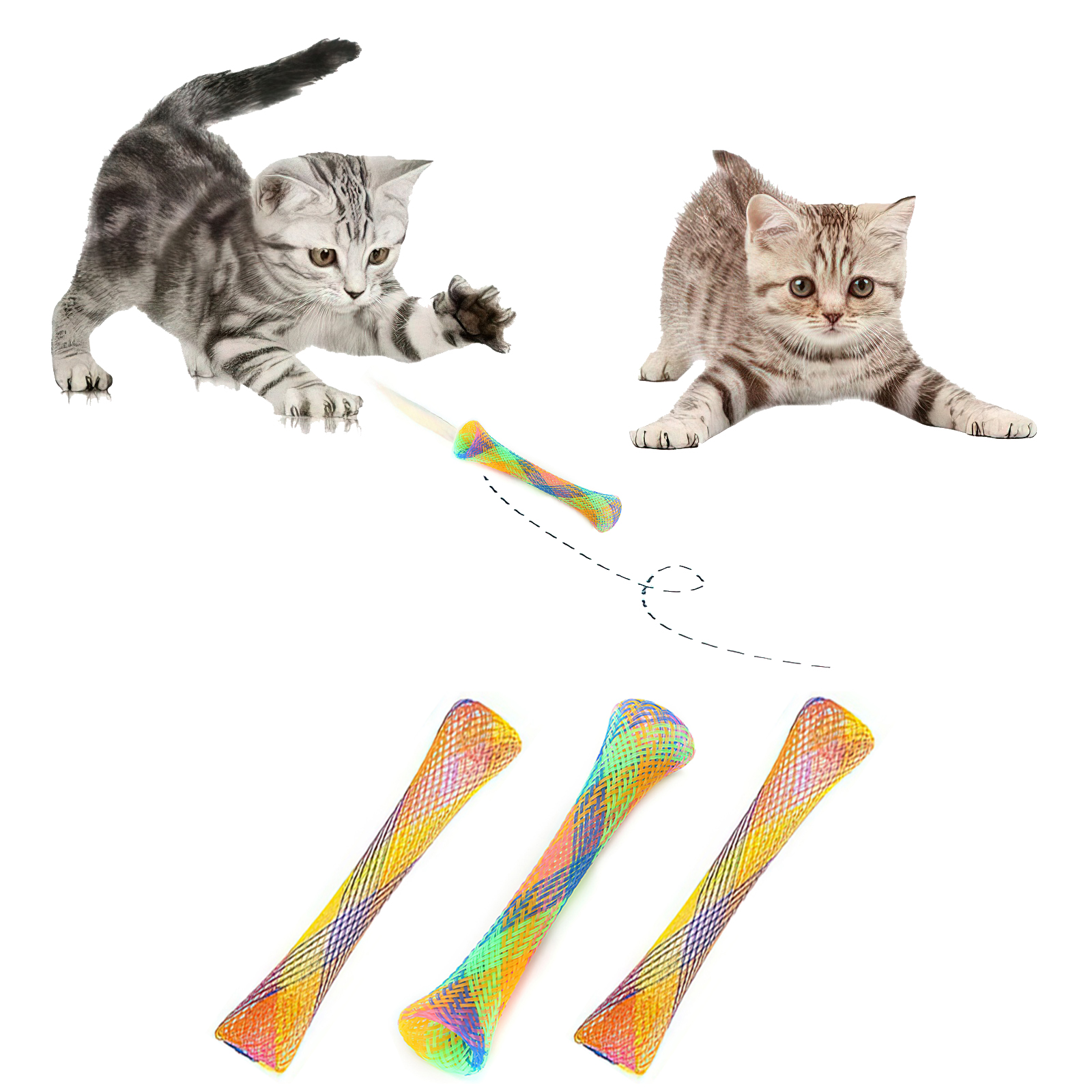 3st Flexibla Färgglada Kattfjädrar Leksaker För Husdjur