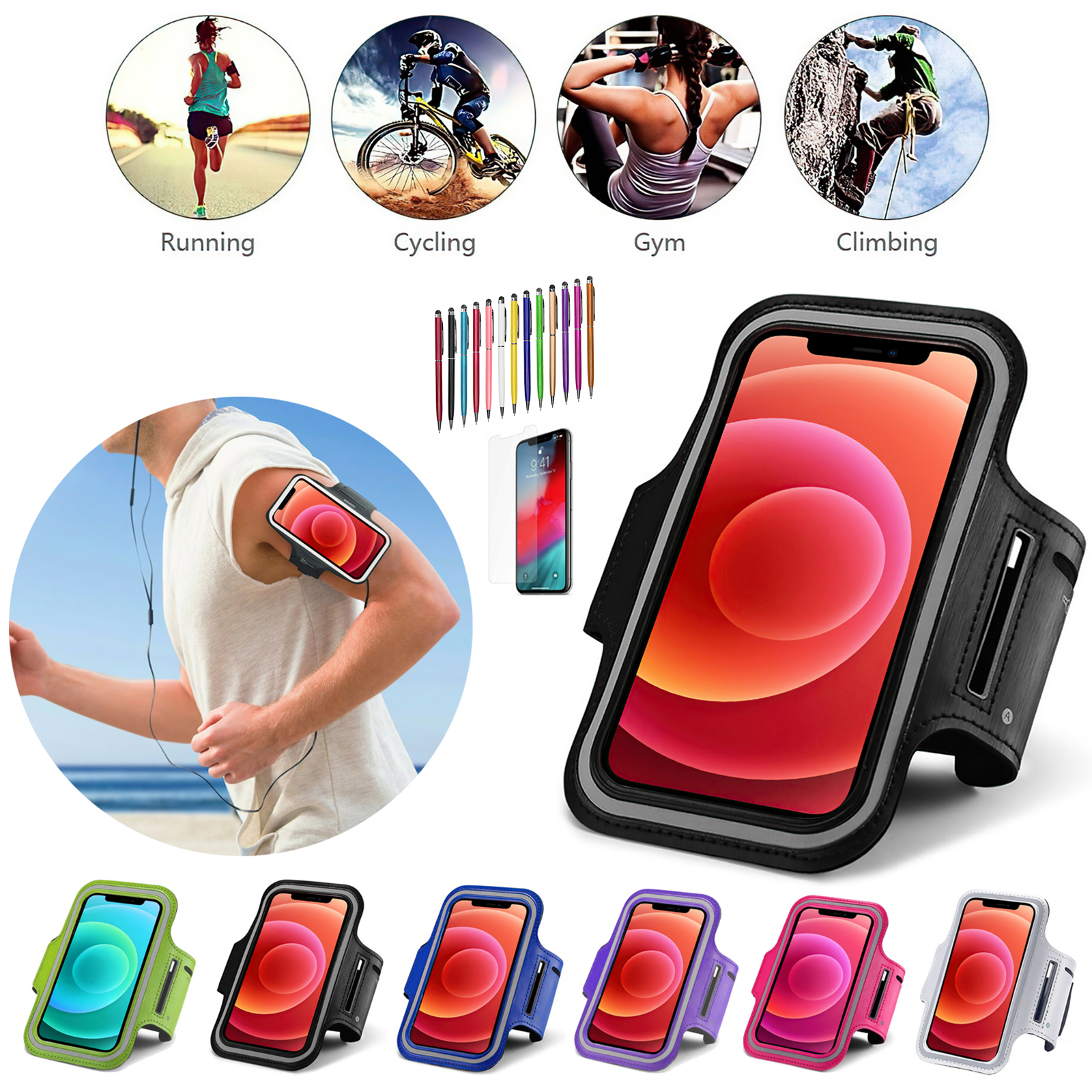iPhone 14 Pro Max - PU Leather Sport Arm Band Case