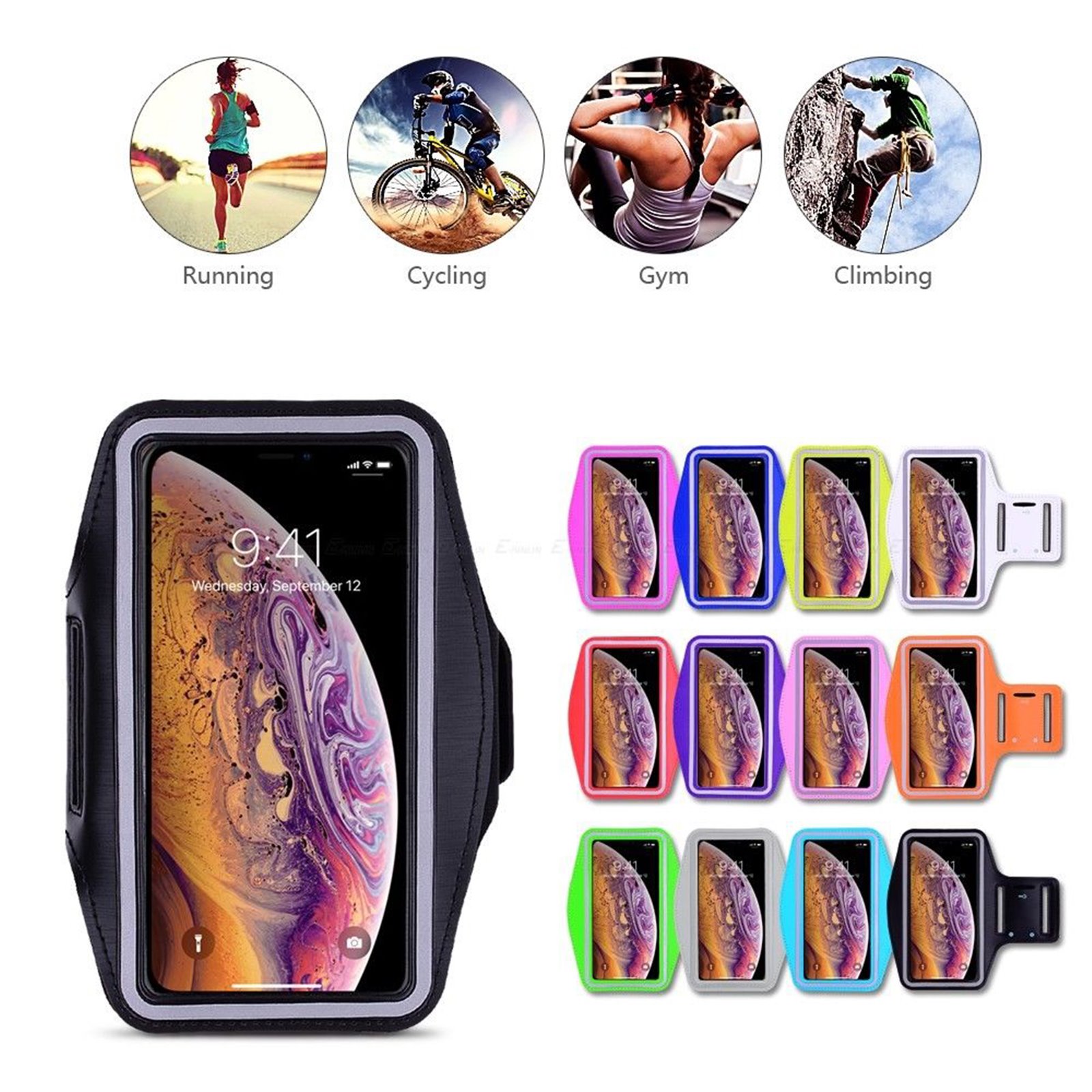 iPhone 15 Plus - PU Leather Sport Arm Band Case