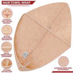 2x Microfiber Hair Turban - Quick Dry Towel Wrap for All Hair Types