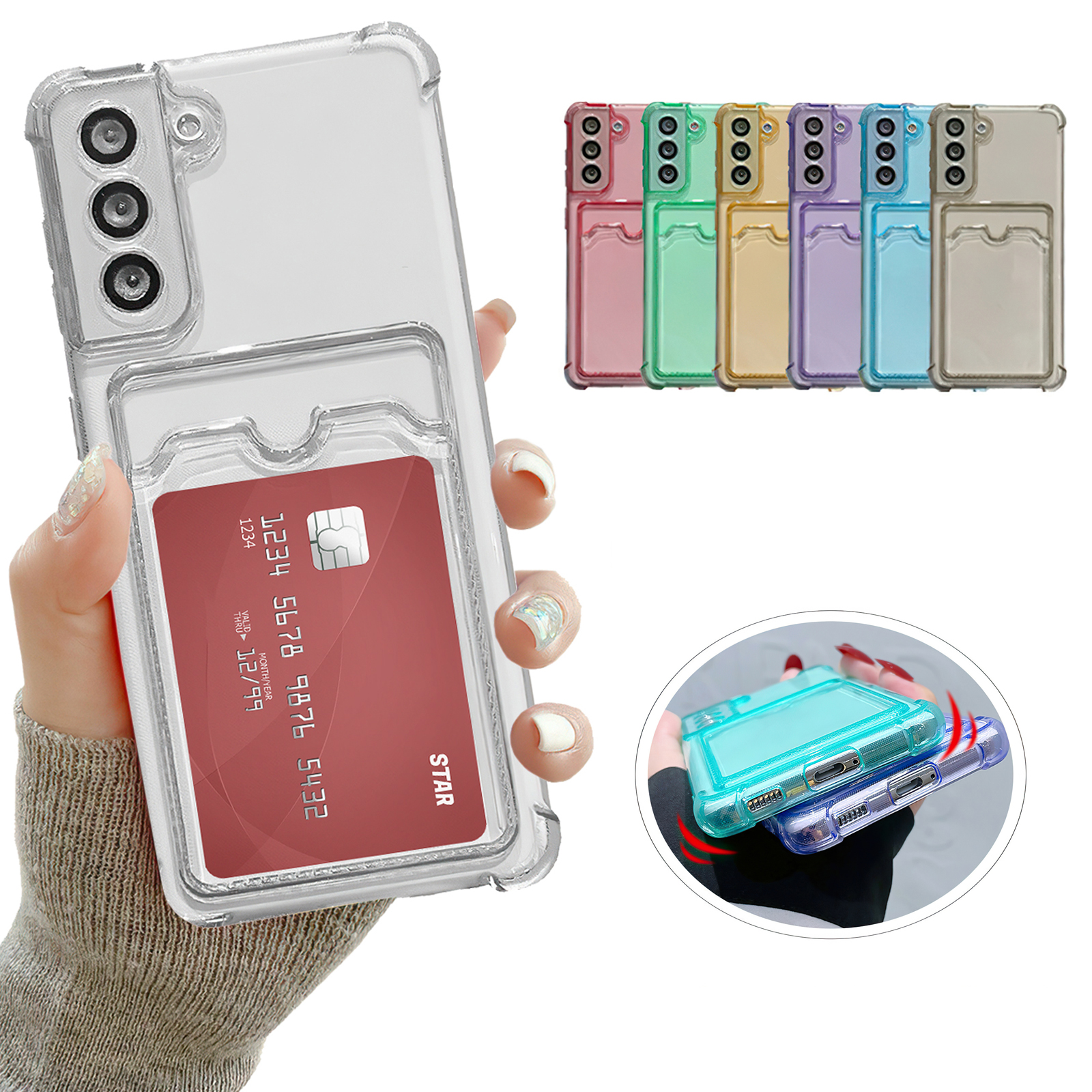 Samsung Galaxy S21 - Card Case Protection Transparent