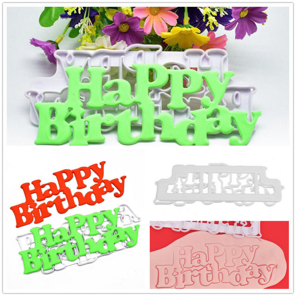 Happy Birthday Mold Cutters Fondant Cake Decorating