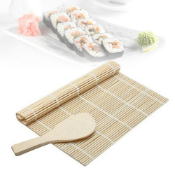 Bamboo Rolling Mat for Sushi with Spoon