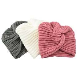 Women Warm Winter Knit Turban Cross Twist Wrap Cap