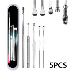 5PCS/set Stainless Steel Ear Pick Wax Curette Remover Cleaner