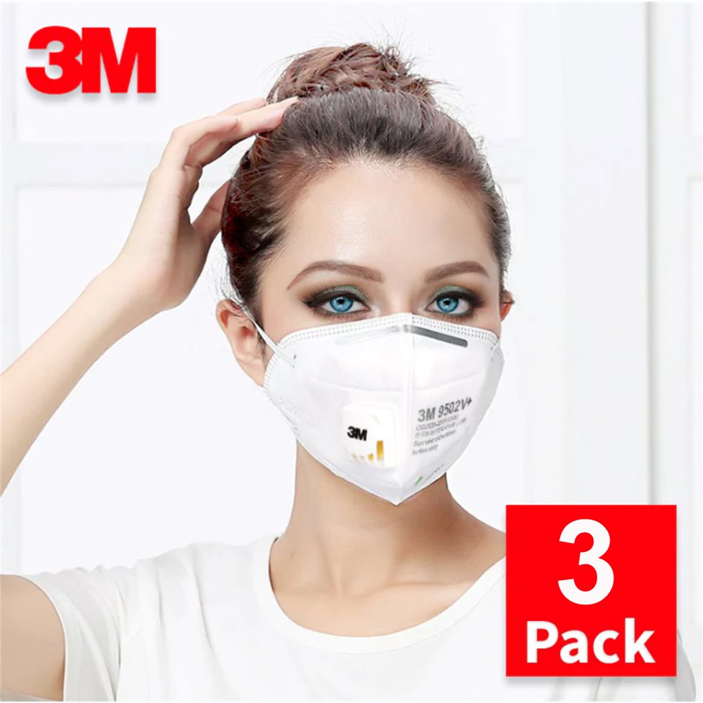 3x 3M 9502V Plus Respirator Protective Face Mask KN95 FFP2 Headloop