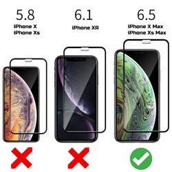 iPhone Xs Max - Bubbelfritt Härdat Glas Skärmskydd