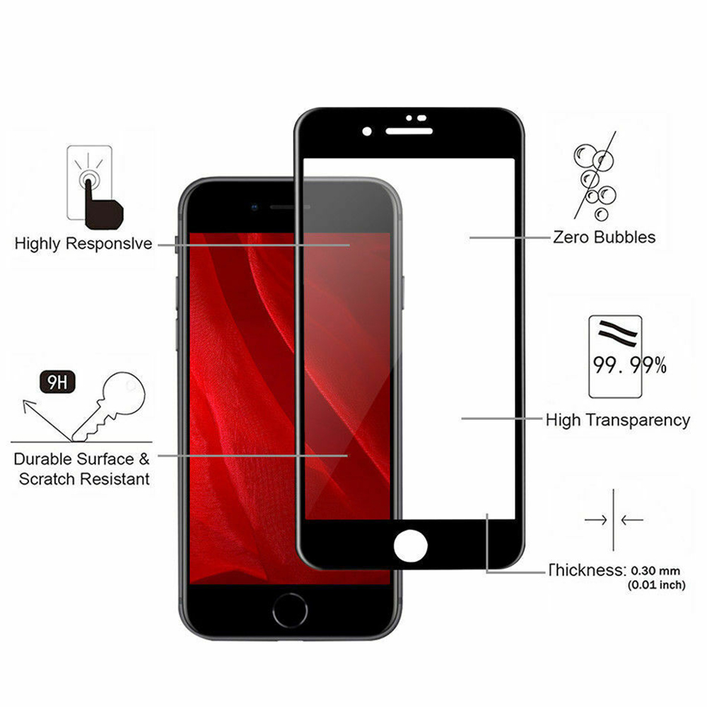 2 Pack Iphone 7 8 Se 22 Tempered Glass Screen Protector Protection