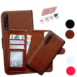 Huawei P20 Pro - PU Leather Wallet Case + Ring