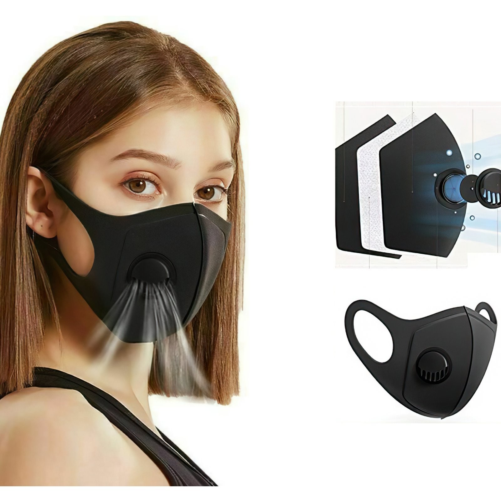 3-Pack Washable Protective Face Mask Filtration