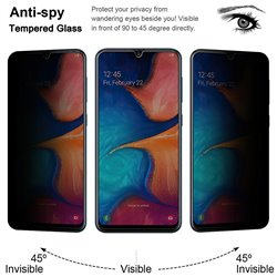 Samsung Galaxy A20e - Privacy Tempered Glass Screen Protector Protection