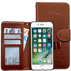 iPhone 7/8 - Leather Case/Wallet + Protection