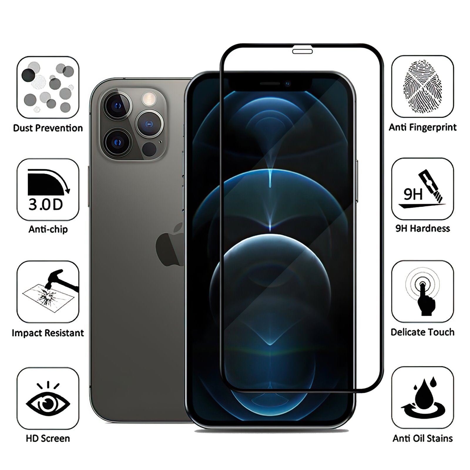 Iphone 12 Pro Tempered Glass Screen Protector Protection