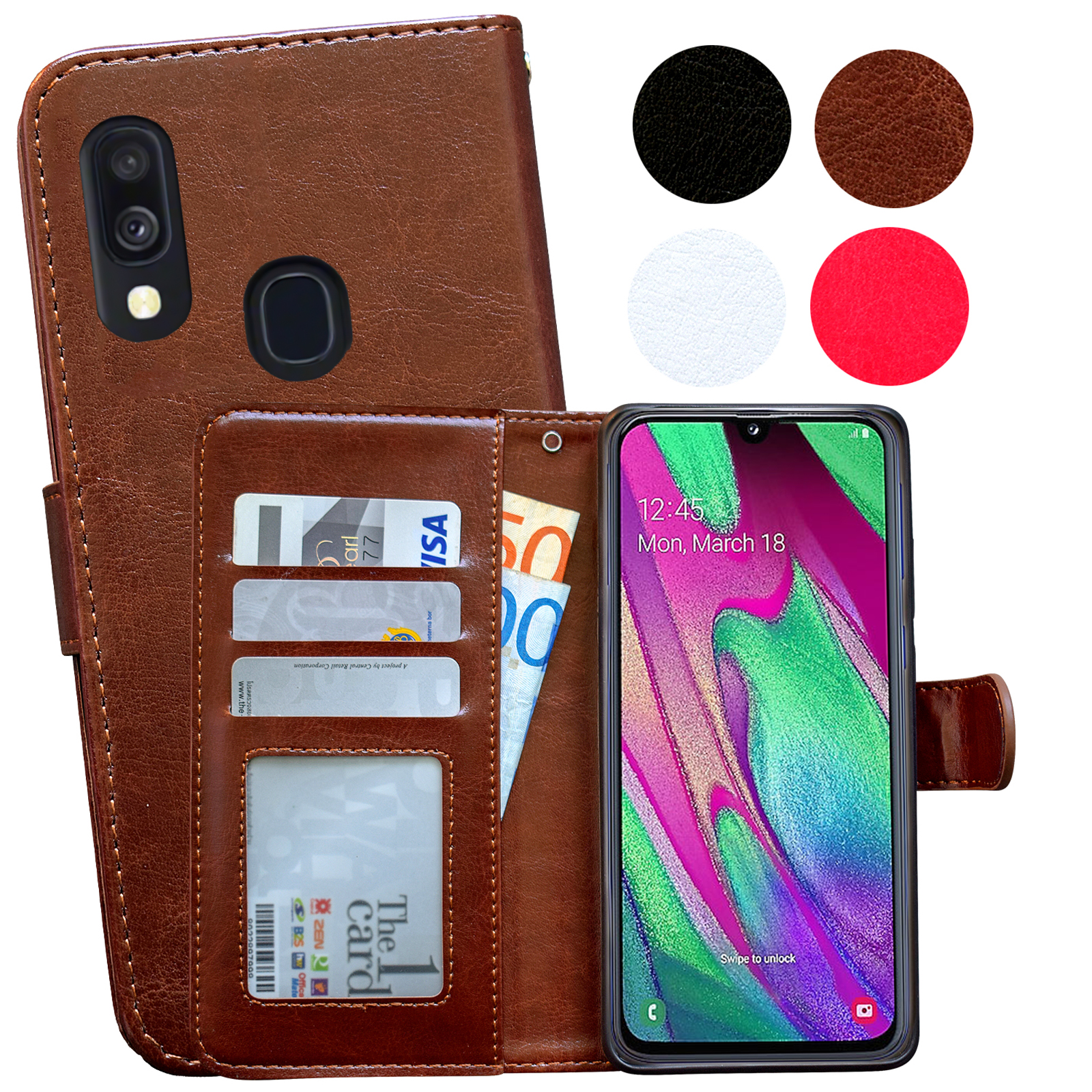 Samsung Galaxy A40 - PU Leather Wallet Case