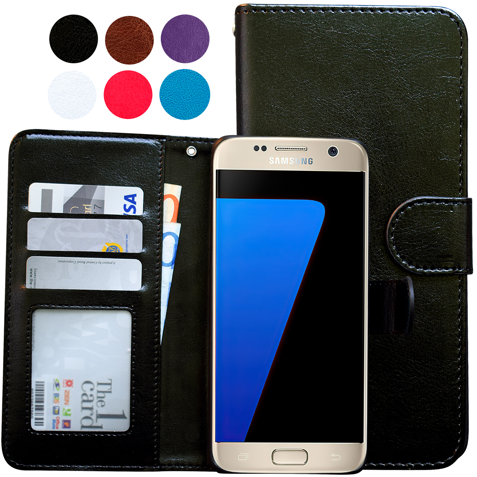 Läderfodral / Plånbok - Samsung Galaxy S7 Edge