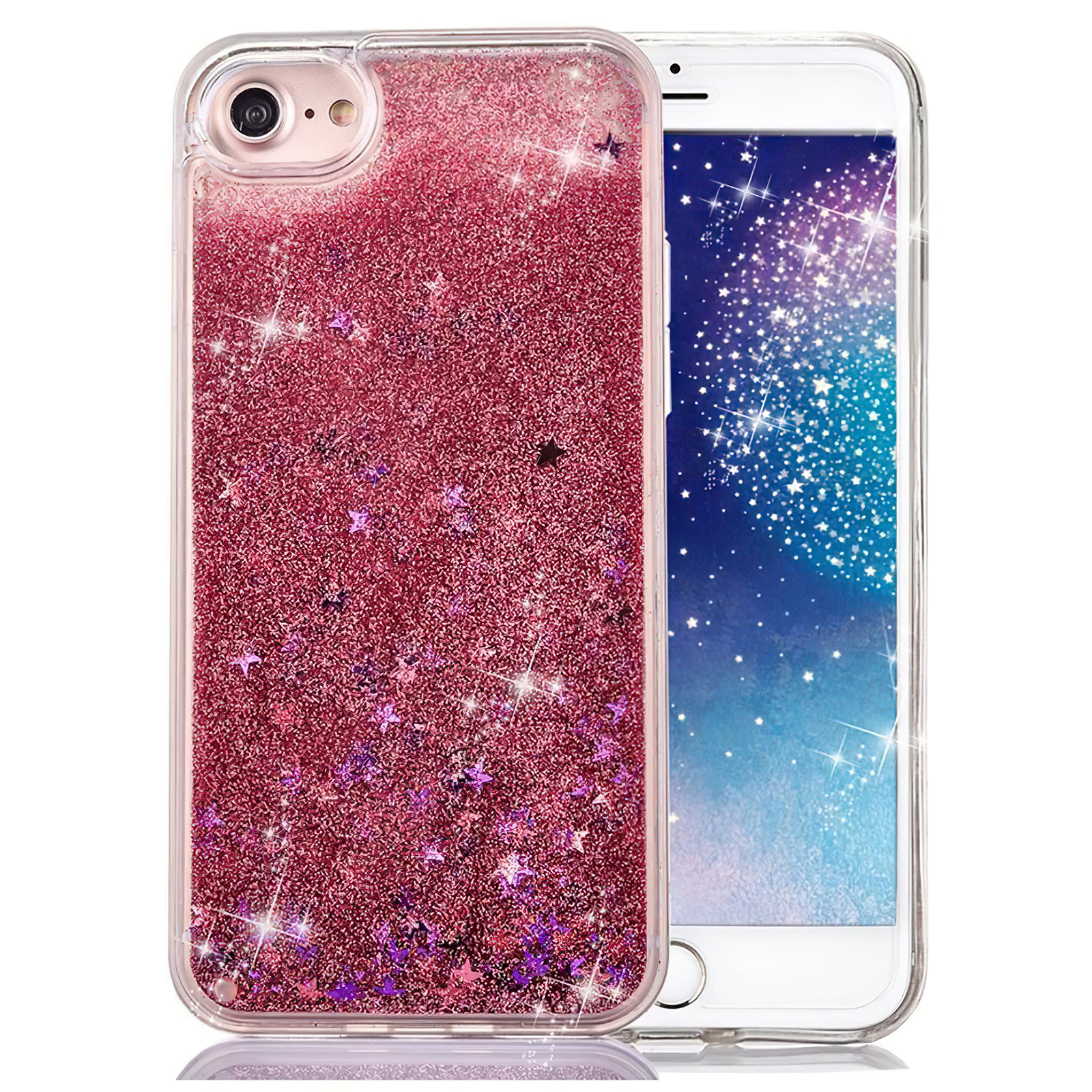 iPhone 7/8/SE (2020) - Flytande Glitter 3D Bling Skal Case