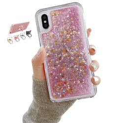 iPhone X/Xs - Moving Glitter 3D Bling Kuori / Suoja