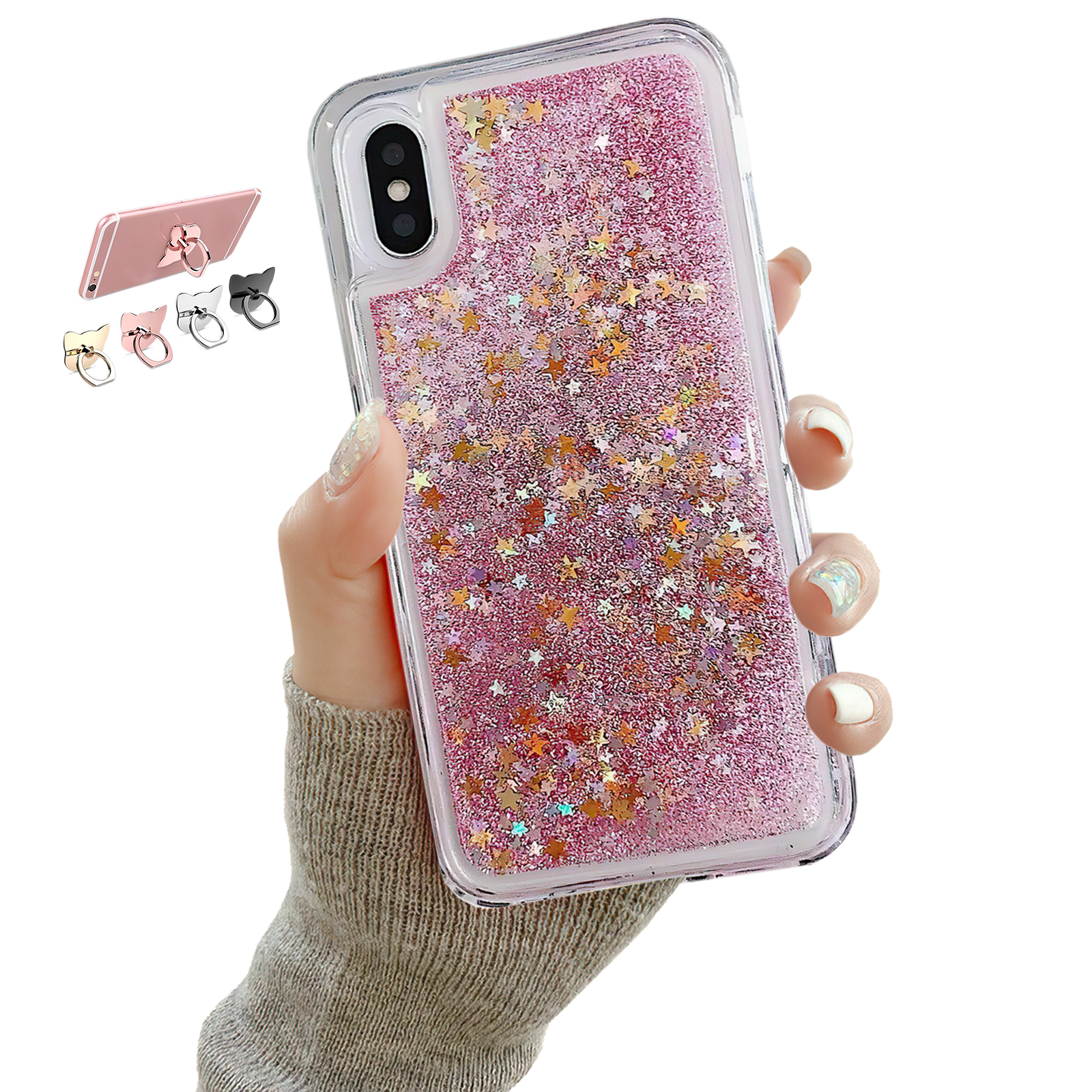 iPhone X/Xs - Moving Glitter 3D Bling Phone Case