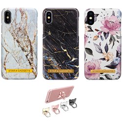 iPhone X/Xs - Cover / Beskyttelse Flowers / Marble
