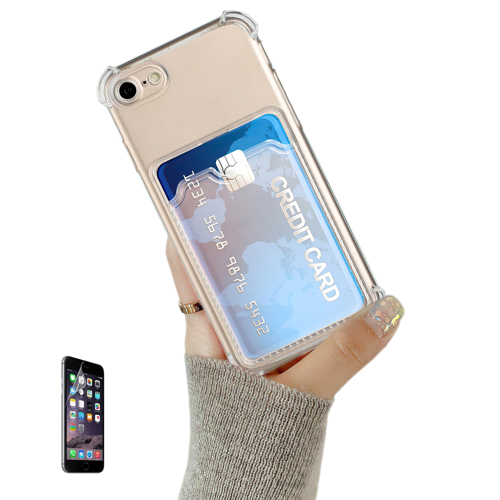iPhone 7/8/SE (2020 & 2022) - Card Cover / Beskyttelse Transparent