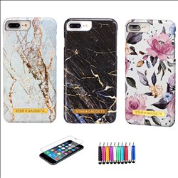 iPhone 6 Plus / 6S Plus - Kuori / Suoja Flowers / Marble