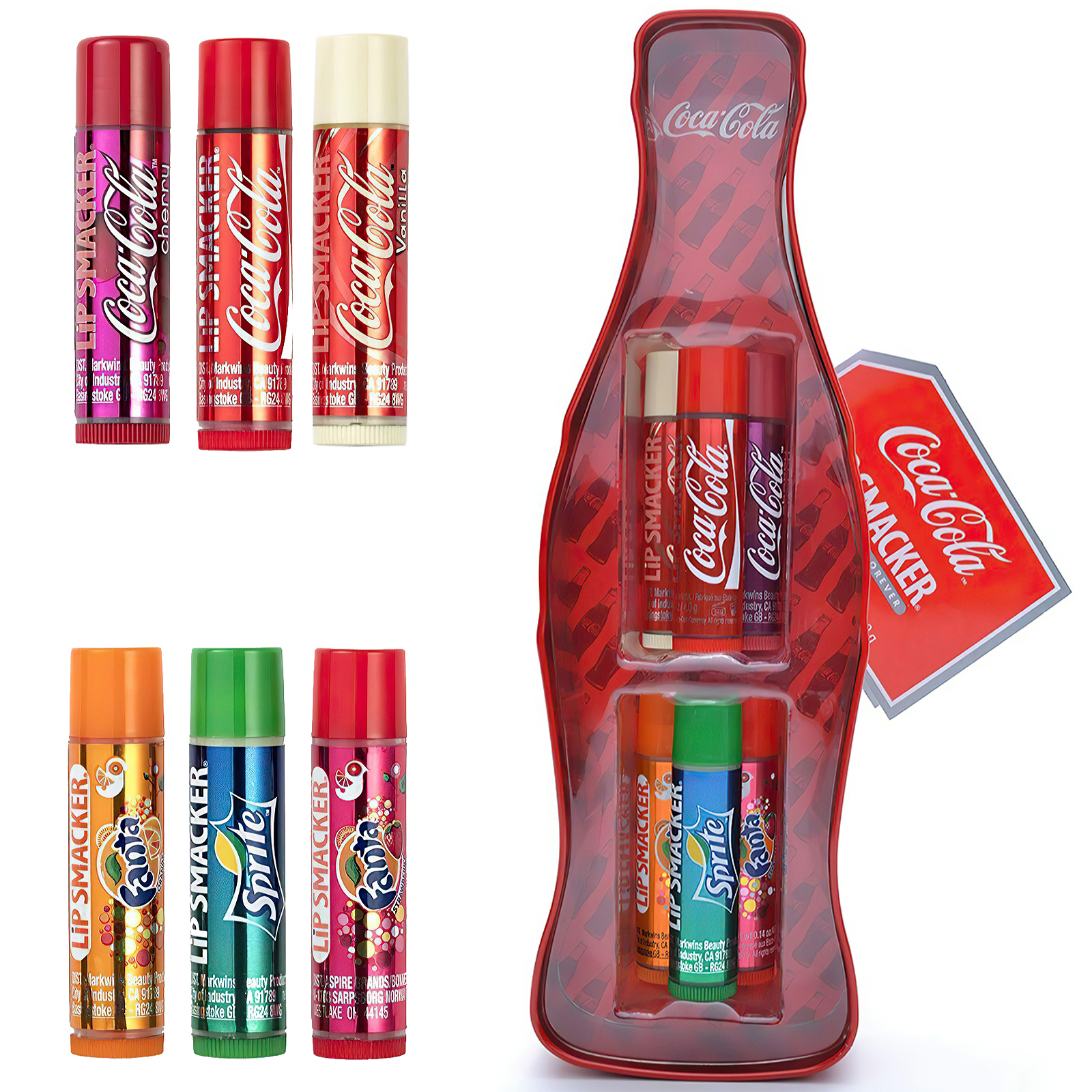 6pcs Lip Smacker Coca - Cola / Fanta / Sprite Lip Balm Best Flavour Forever