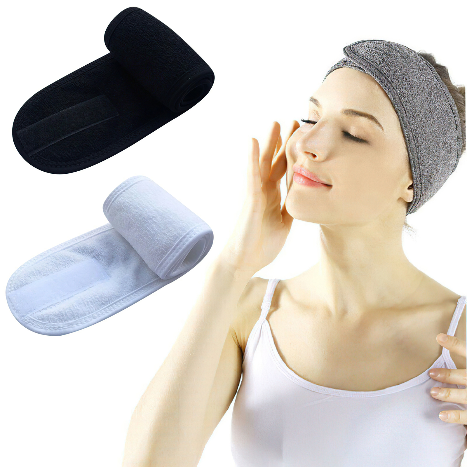 Adjustable Elastic Makeup Hair Band Facial Headband Shower